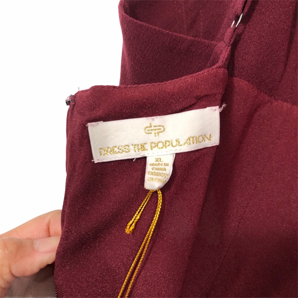 Dress the Population Evening Gown, Burgundy, Sz XL - Picture 8 of 12